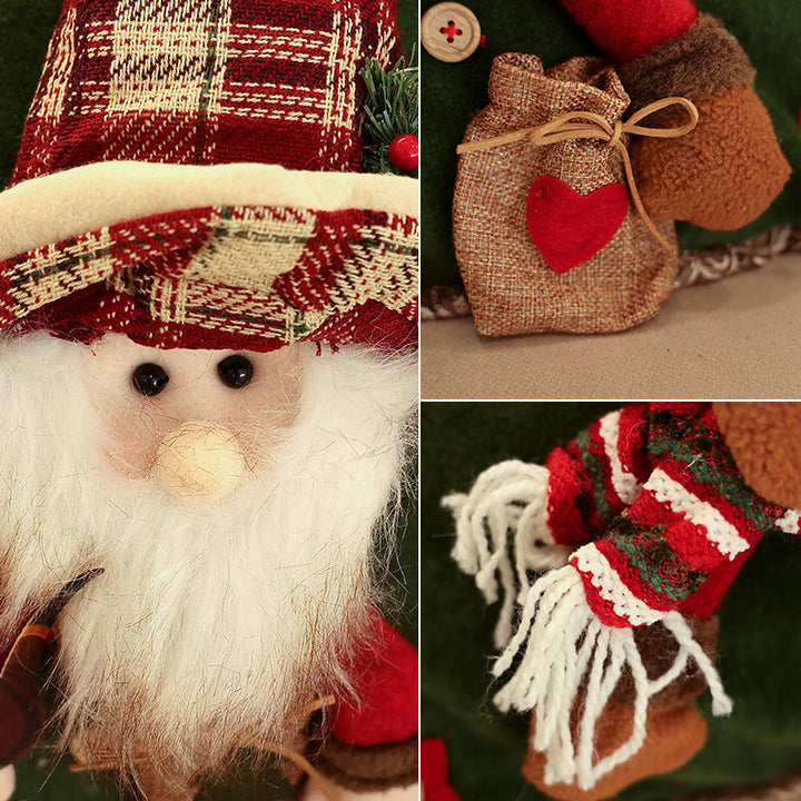 Christmas Pillow Cover With Plush Character Decoration