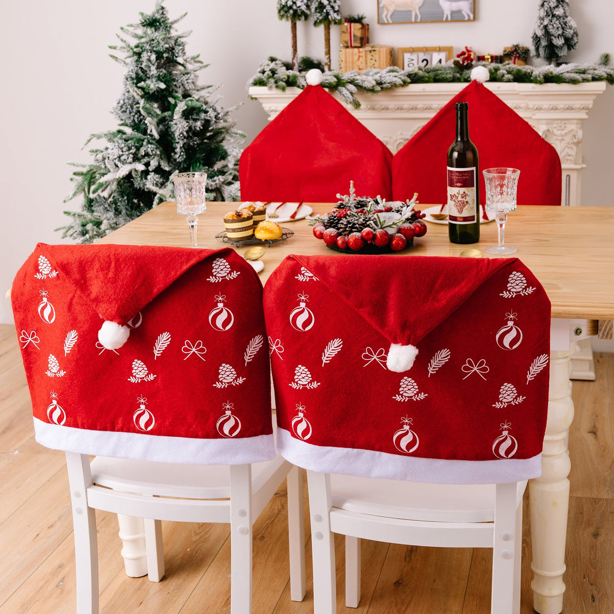 Christmas Chair Covers for Coordinated Santa Décor