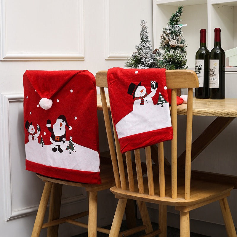 Christmas Chair Cover Decoration - Santa Hat Style