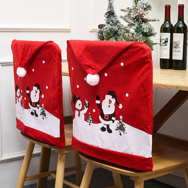 Christmas Chair Cover Decoration - Santa Hat Style
