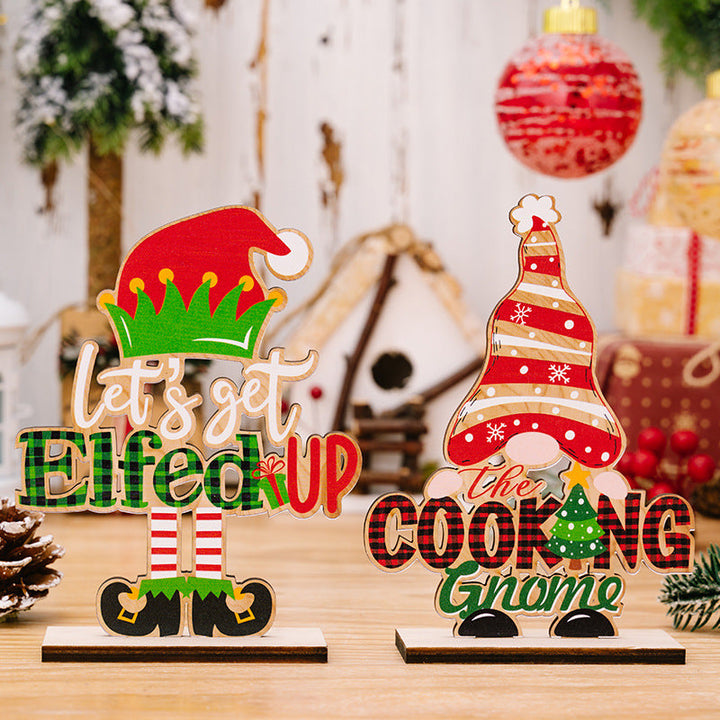 Christmas Wooden Figurines for Playful Tabletop Decor