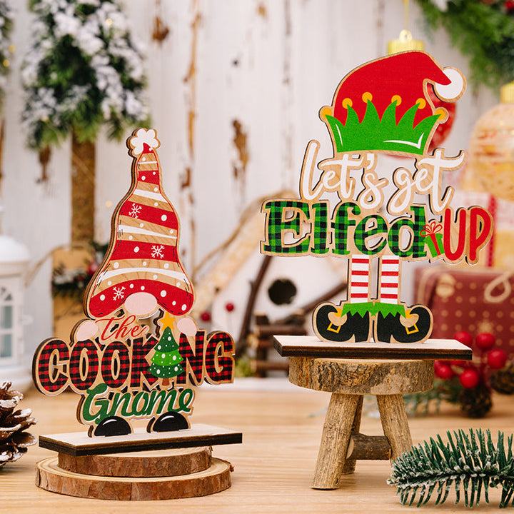 Christmas Wooden Figurines for Playful Tabletop Decor