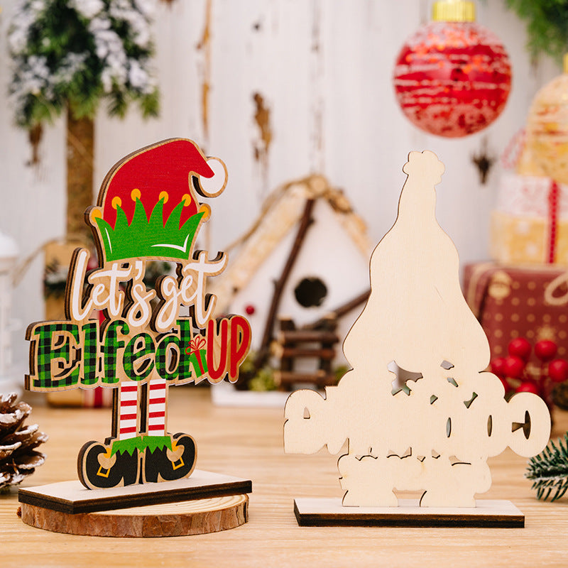 Christmas Wooden Figurines for Playful Tabletop Decor