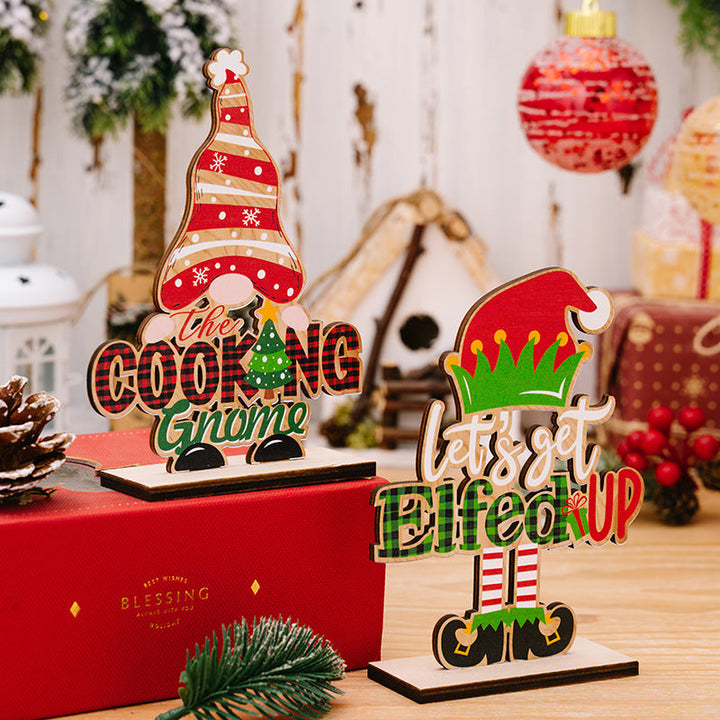 Christmas Wooden Figurines for Playful Tabletop Decor