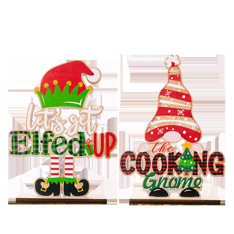 Christmas Wooden Figurines for Playful Tabletop Decor