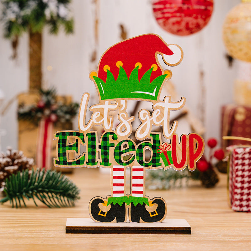 Christmas Wooden Figurines for Playful Tabletop Decor