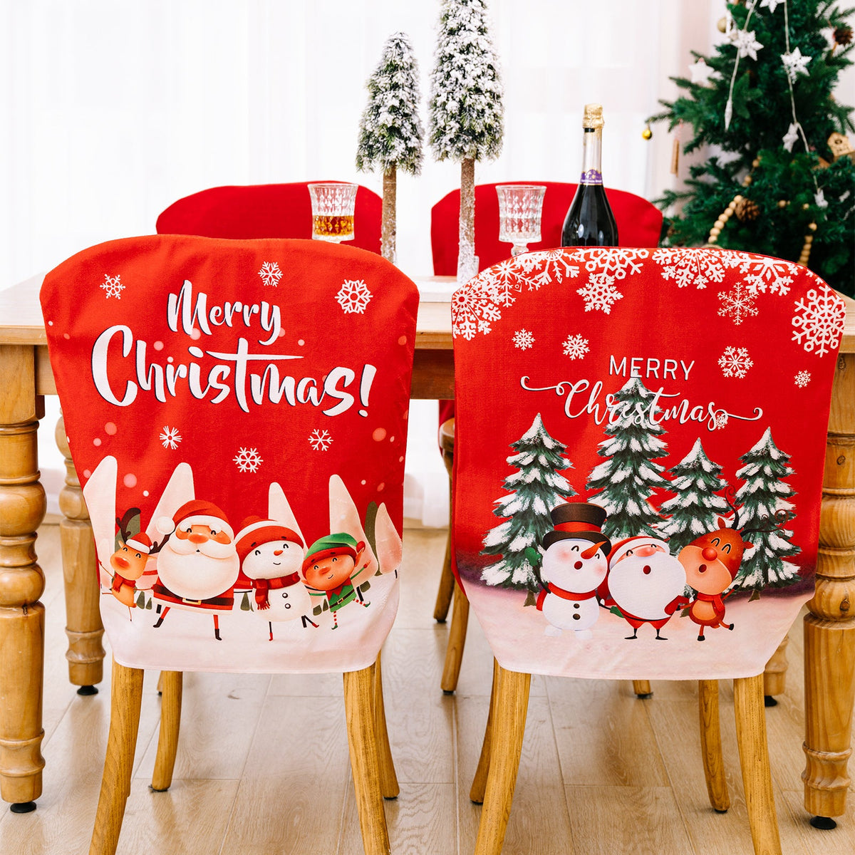 Christmas Chair Covers for Festive Holiday Dining Rooms