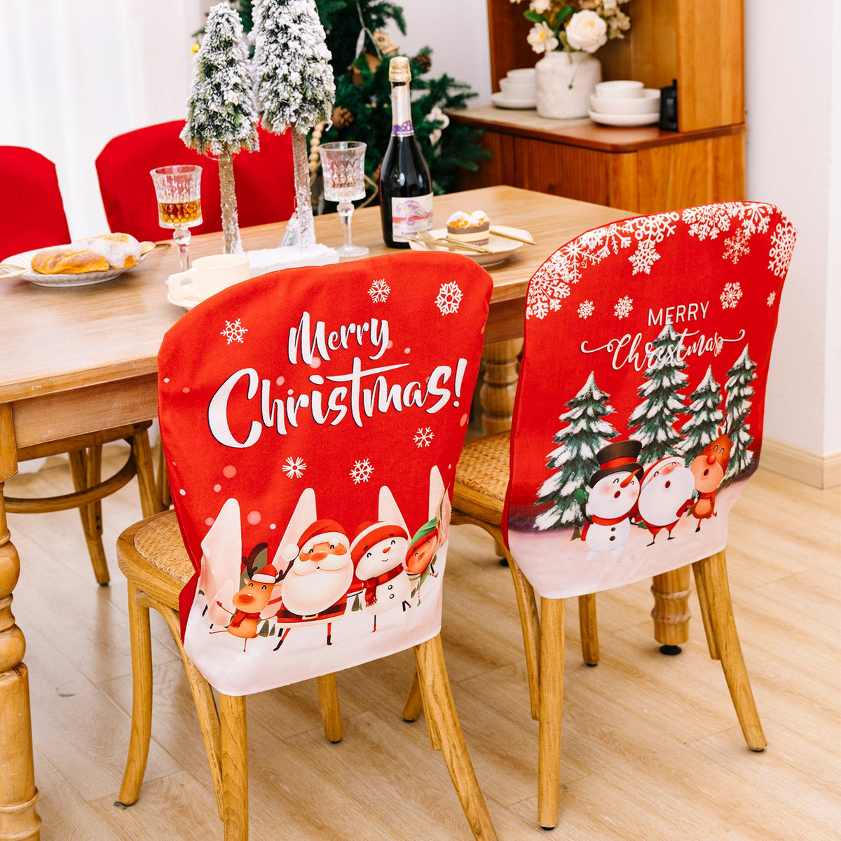 Christmas Chair Covers for Festive Holiday Dining Rooms