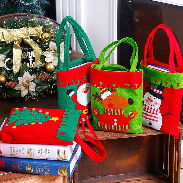 Christmas Gift Bags with Festive Reusable Designs