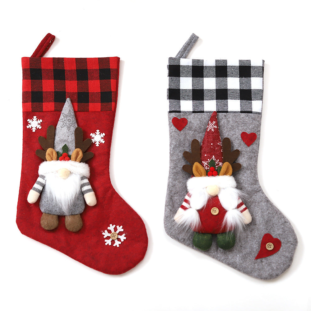 Christmas Stocking Set: 3D Couple Holiday Gift Display