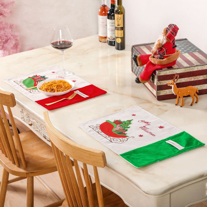 Christmas Placemats for Festive Red and Green Tables