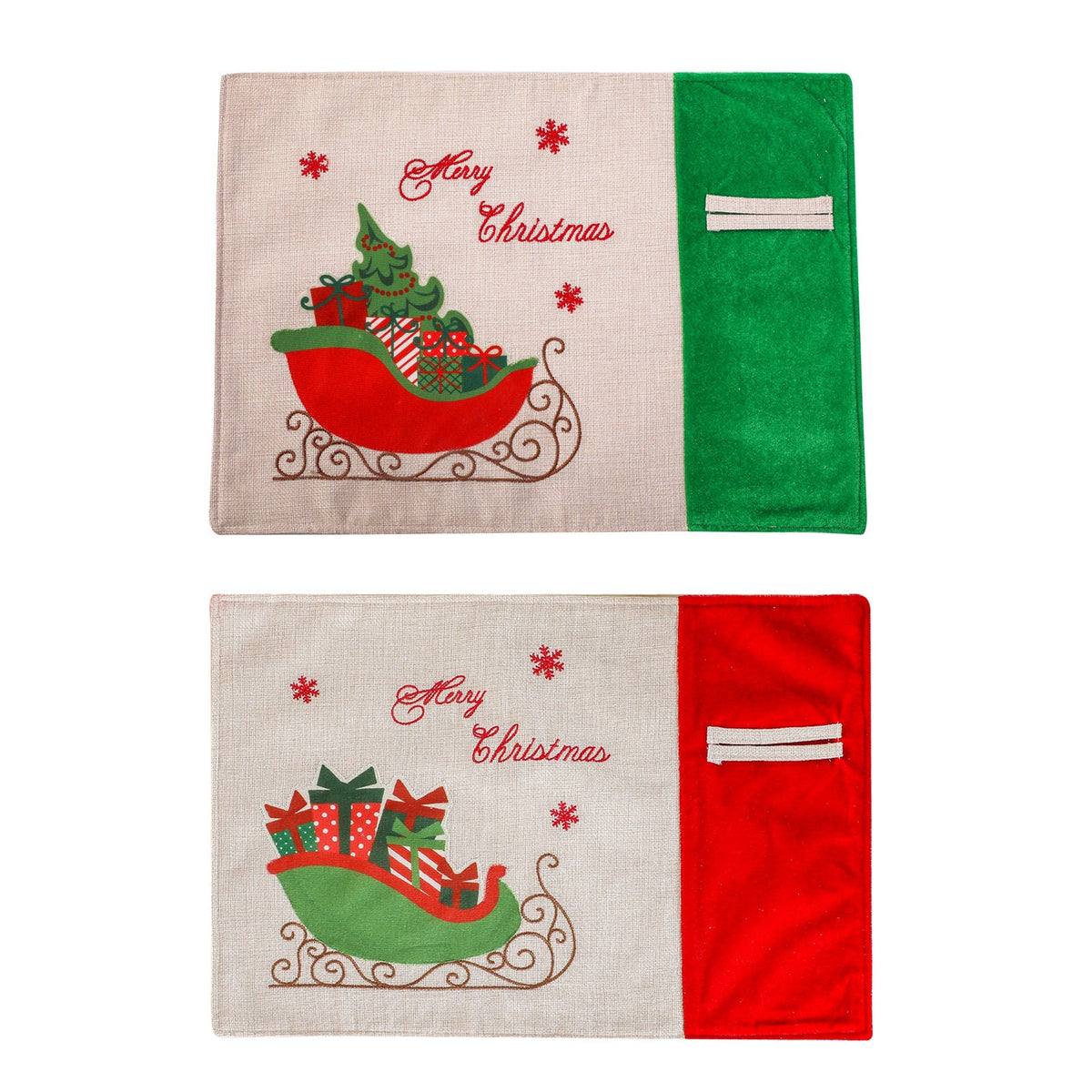 Christmas Placemats for Festive Red and Green Tables