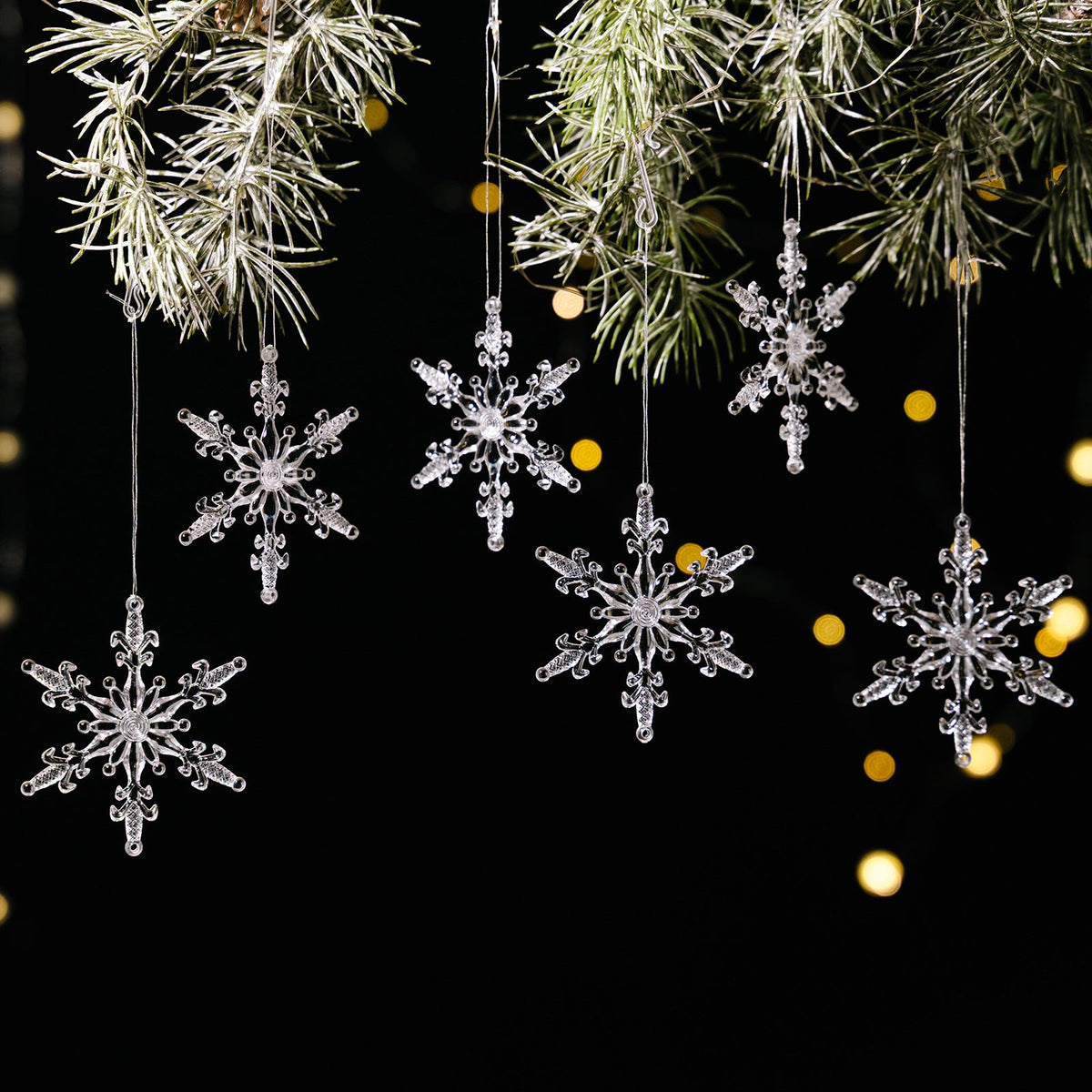 Transparent Snowflake Ornaments for Sparkling Trees