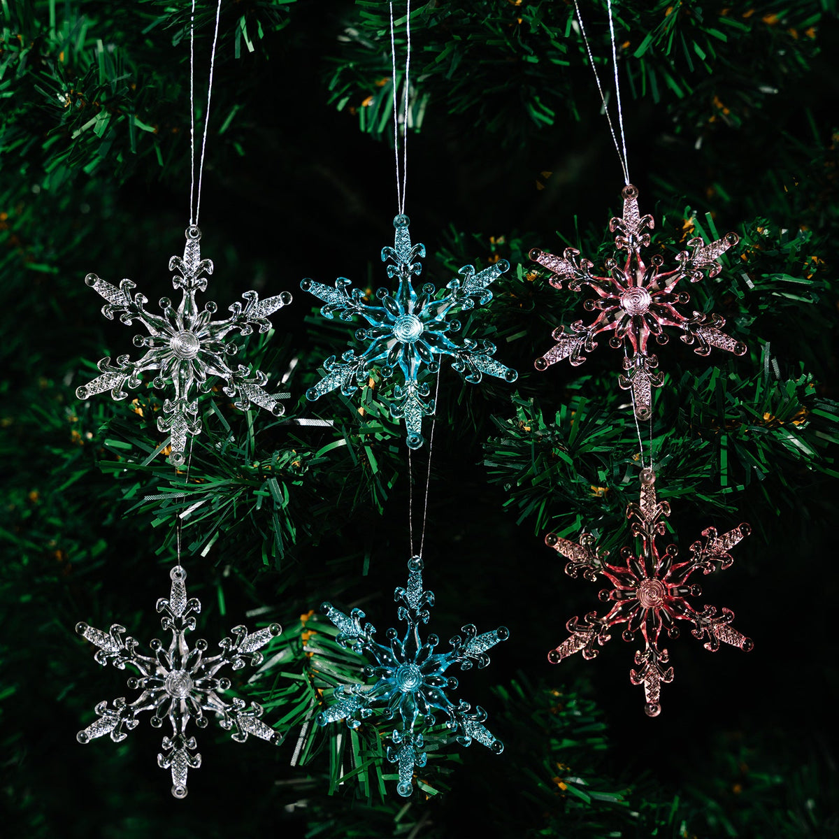 Transparent Snowflake Ornaments for Sparkling Trees