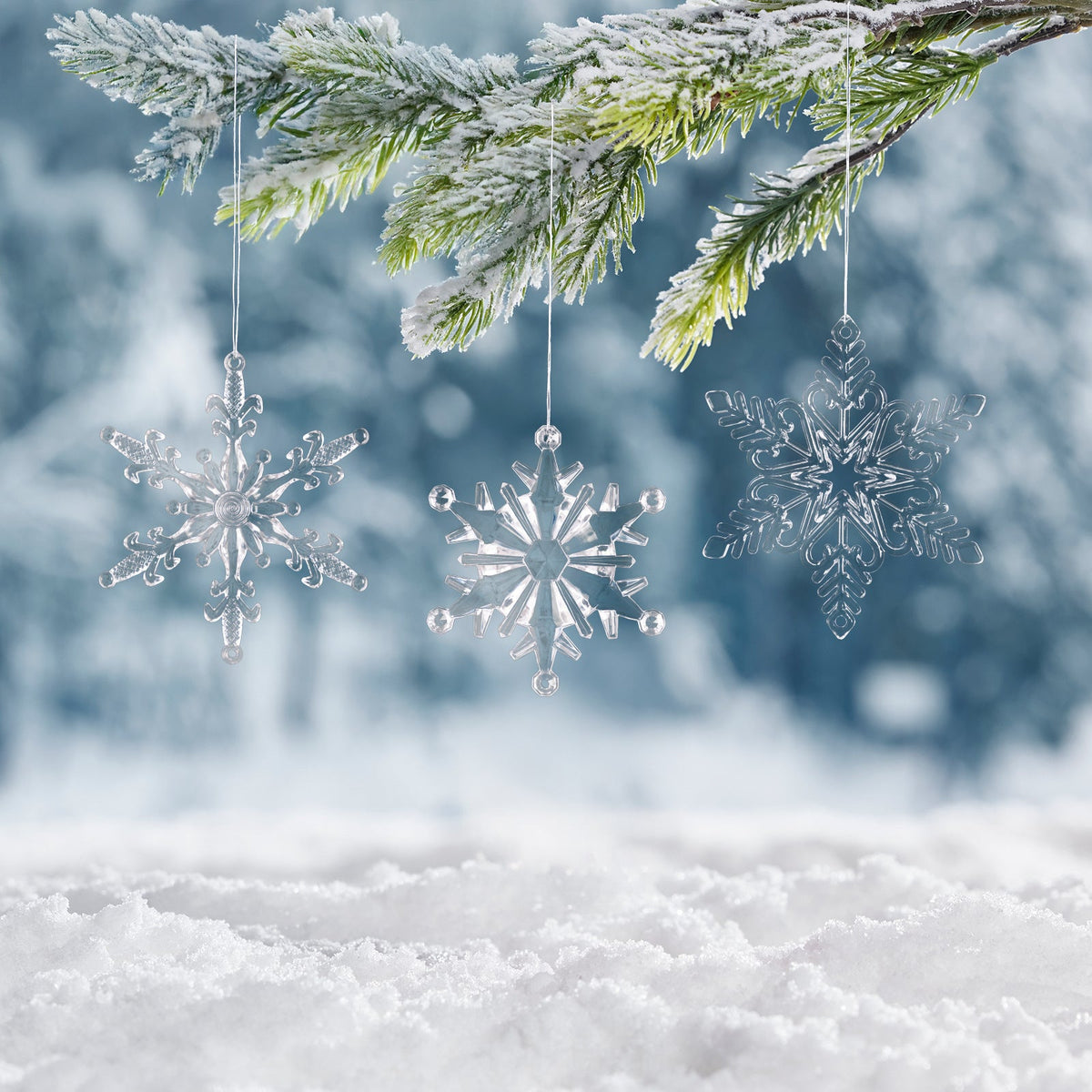 Transparent Snowflake Ornaments for Sparkling Trees