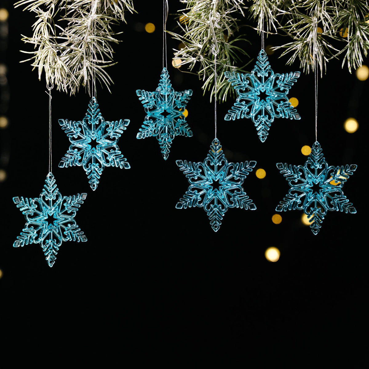 Transparent Snowflake Ornaments for Sparkling Trees