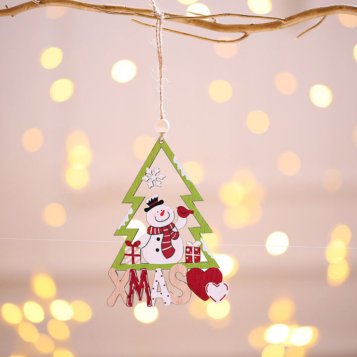 Wooden Christmas Tree Ornaments, 3-Piece Character Set