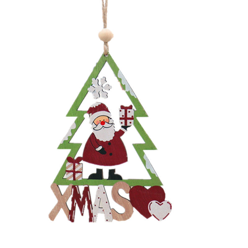 Wooden Christmas Tree Ornaments, 3-Piece Character Set