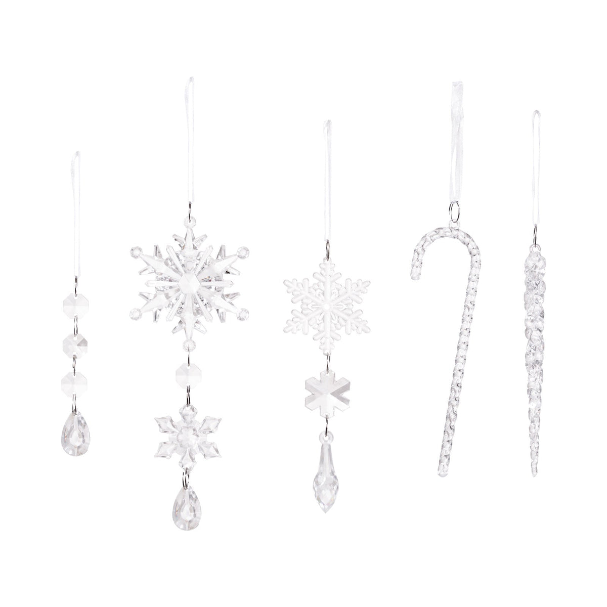 Christmas Acrylic Ornaments – 20-Piece Icy Sparkle Set