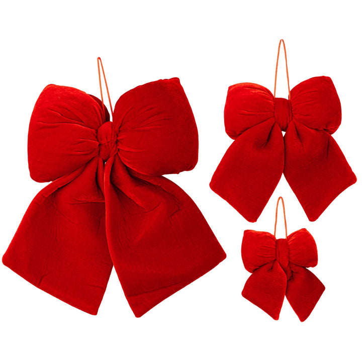 Velvet Christmas Bow Ornament for Elegant Holiday Decor