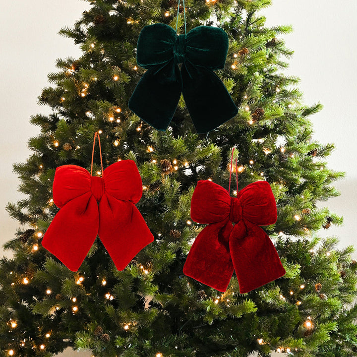 Velvet Christmas Bow Ornament for Elegant Holiday Decor