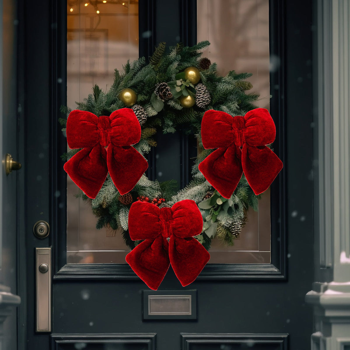 Velvet Christmas Bow Ornament for Elegant Holiday Decor