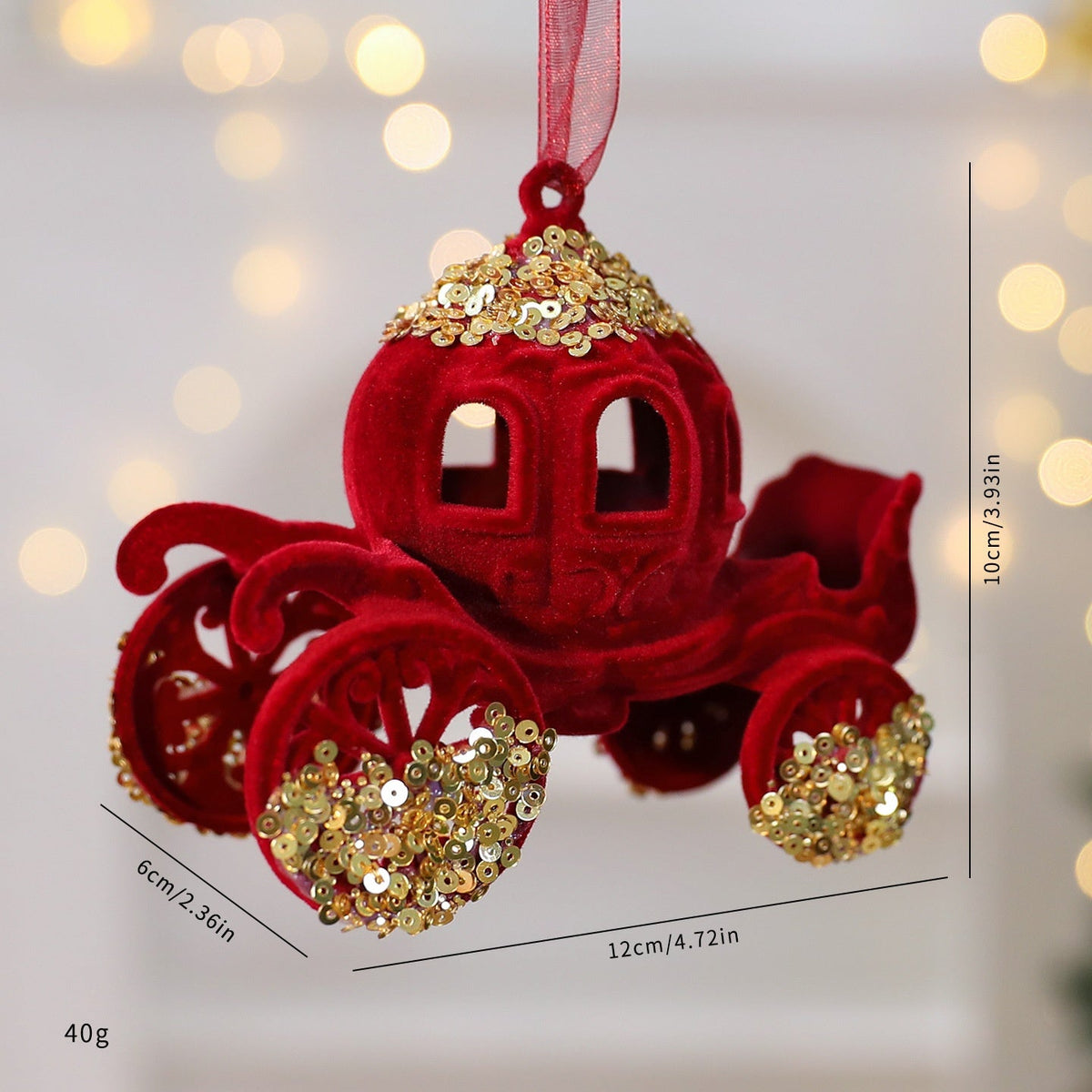 Christmas Ornament Set: Elegant Red & Gold Tree Decor
