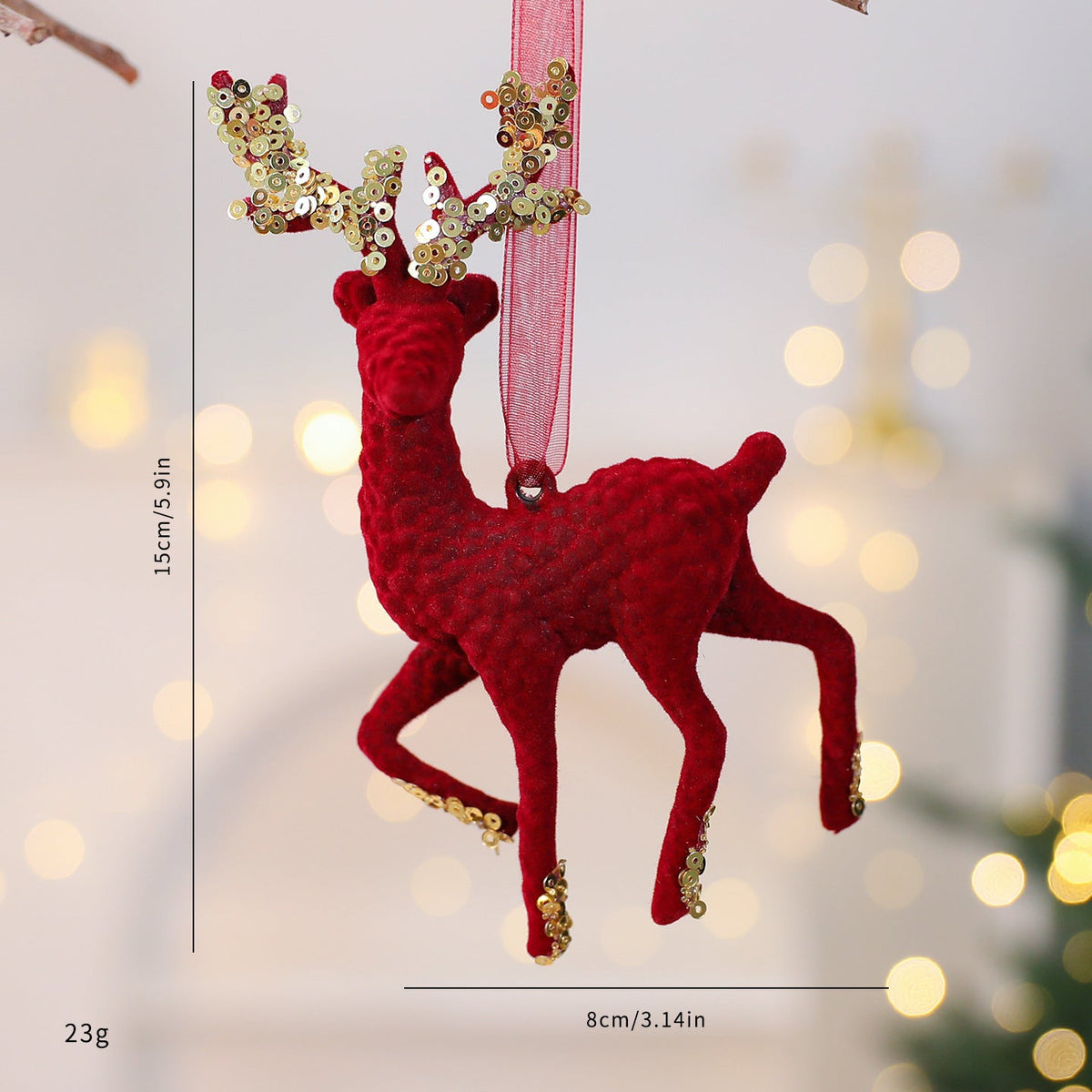 Christmas Ornament Set: Elegant Red & Gold Tree Decor
