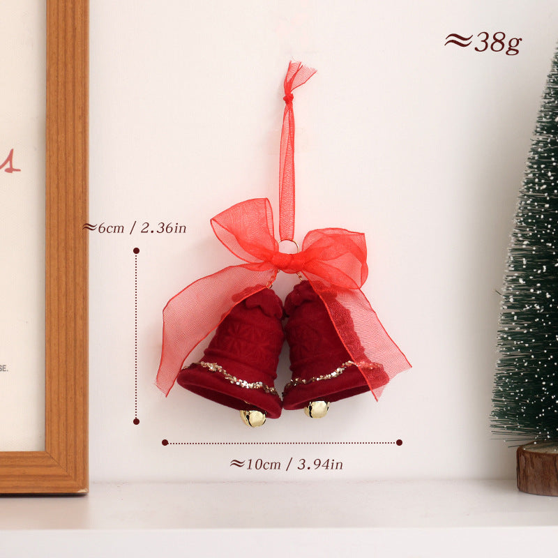 Velvet Red Christmas Ornaments With Sparkling Details