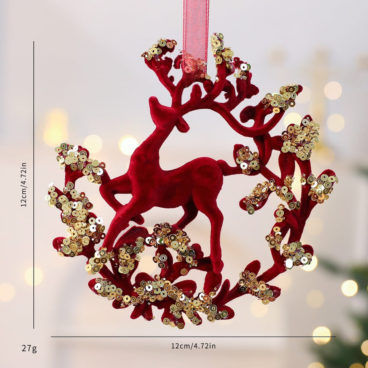 Christmas Ornament Set: Elegant Red & Gold Tree Decor
