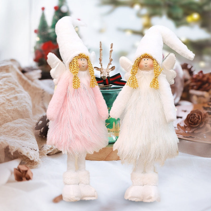 Christmas Angel Wings Doll Ornament for Cozy Holiday Decor