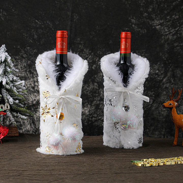 Christmas Wine Bottle Decoration Set, Festive Table