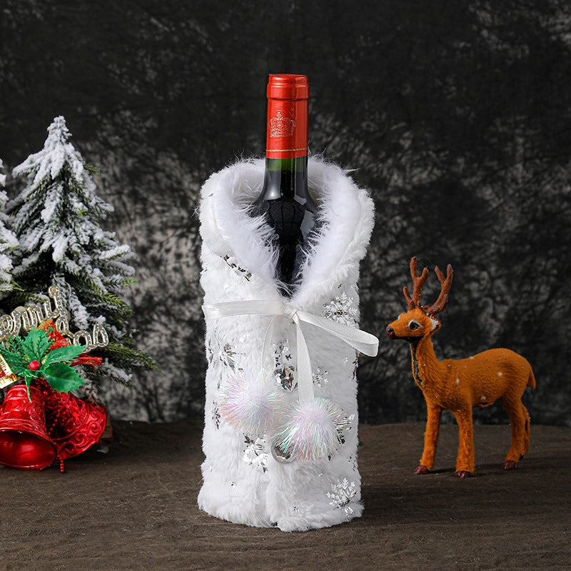 Christmas Wine Bottle Decoration Set, Festive Table