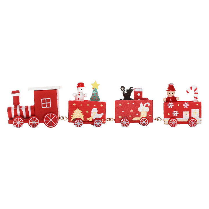 Wooden Christmas Train Decor for Small-Space Displays