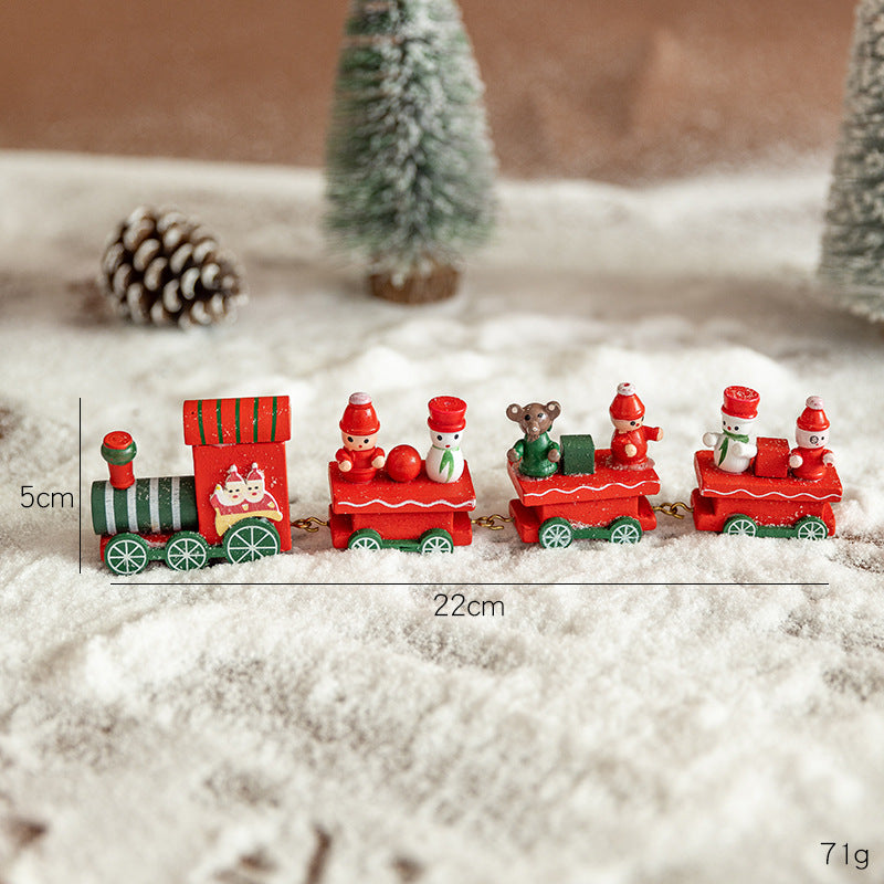 Wooden Christmas Train Decor for Small-Space Displays