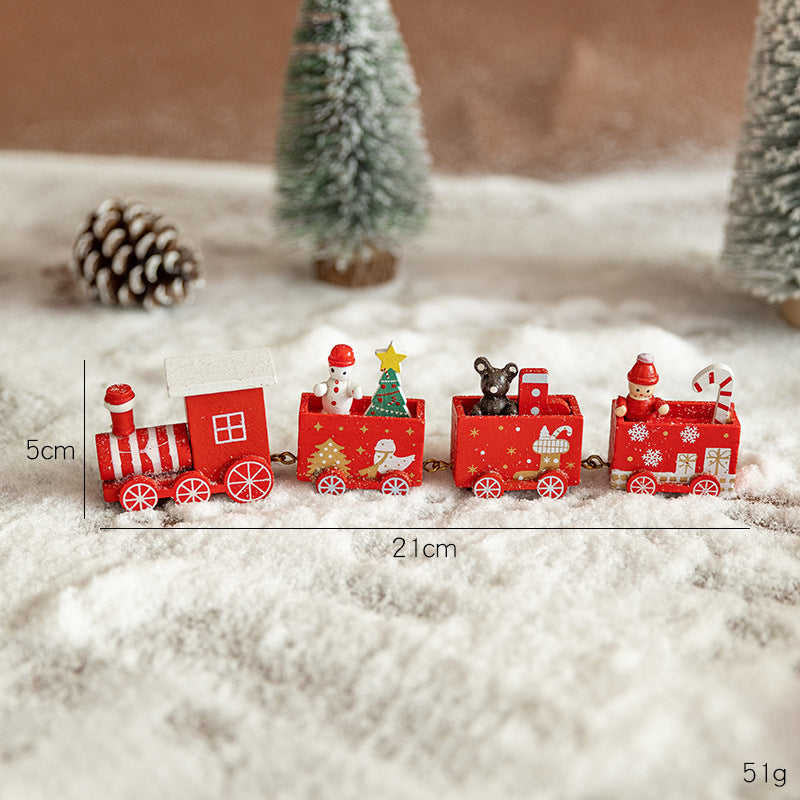 Wooden Christmas Train Decor for Small-Space Displays