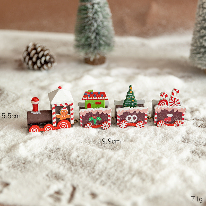 Wooden Christmas Train Decor for Small-Space Displays