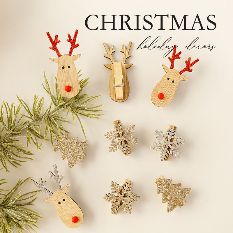 Wooden Christmas Ornaments With Rustic Reindeer Charm