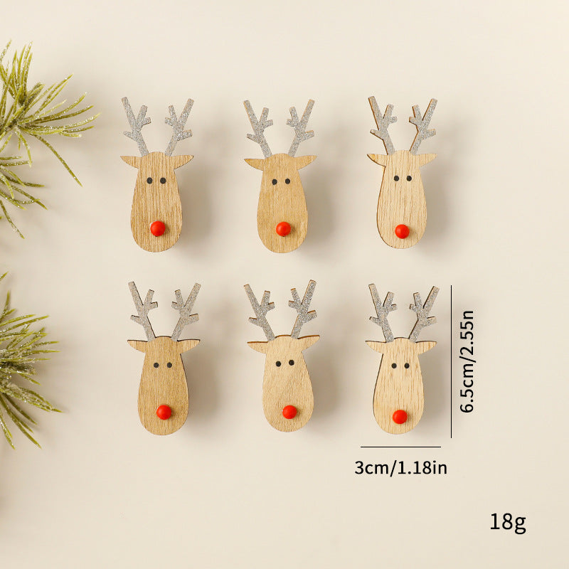 Wooden Christmas Ornaments With Rustic Reindeer Charm