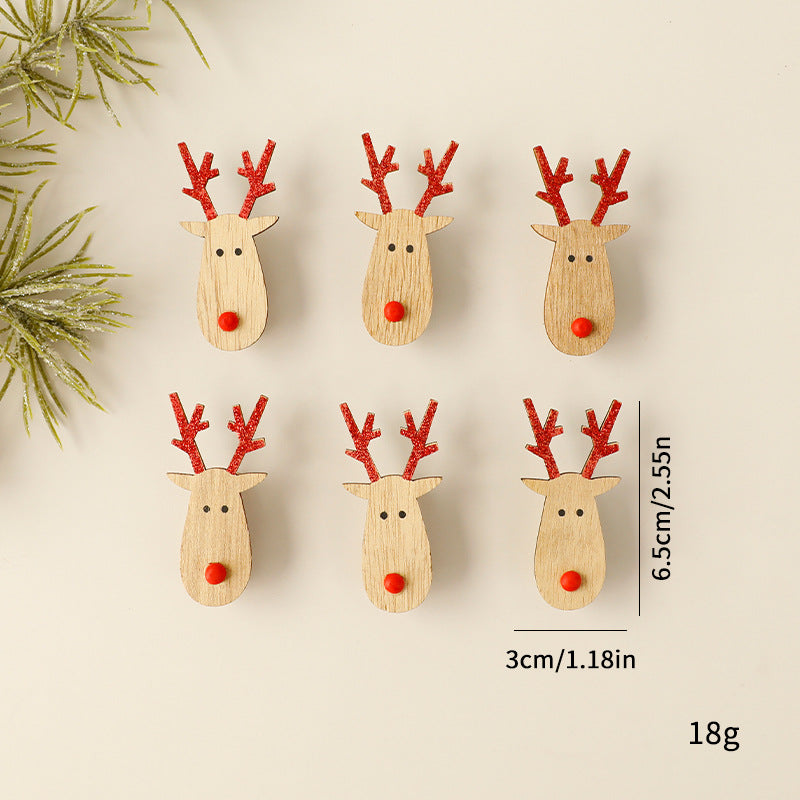Wooden Christmas Ornaments With Rustic Reindeer Charm