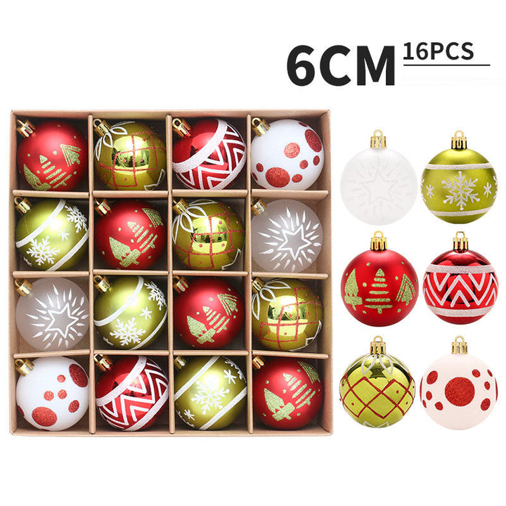 Christmas Tree Ornaments 16-Piece Festive Holiday Set