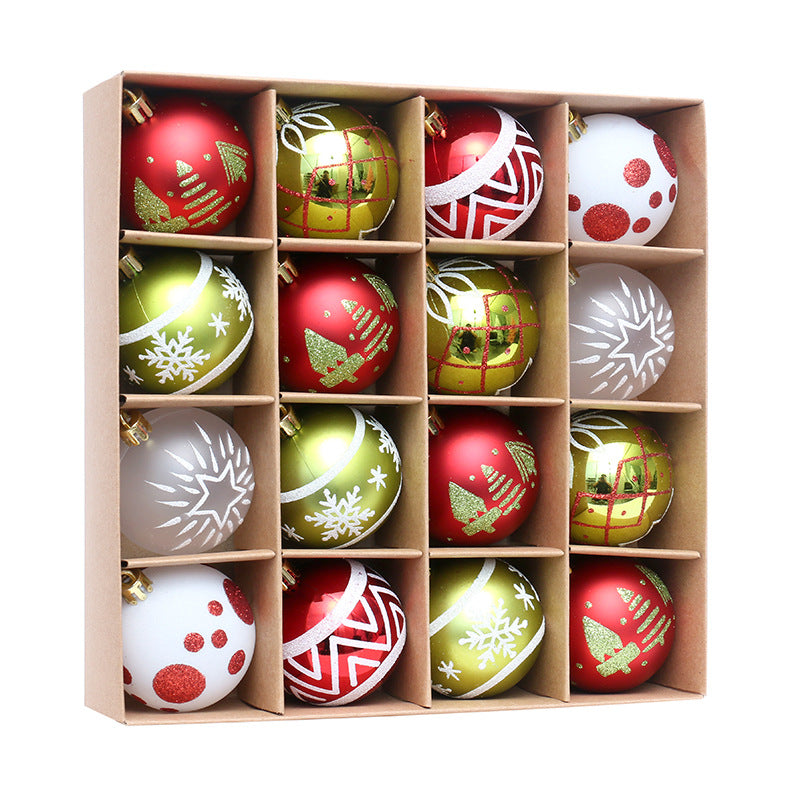 Christmas Tree Ornaments 16-Piece Festive Holiday Set