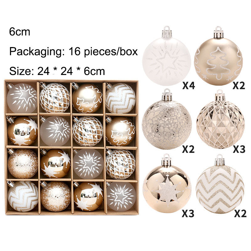 Christmas Tree Ornaments 16-Piece Festive Holiday Set
