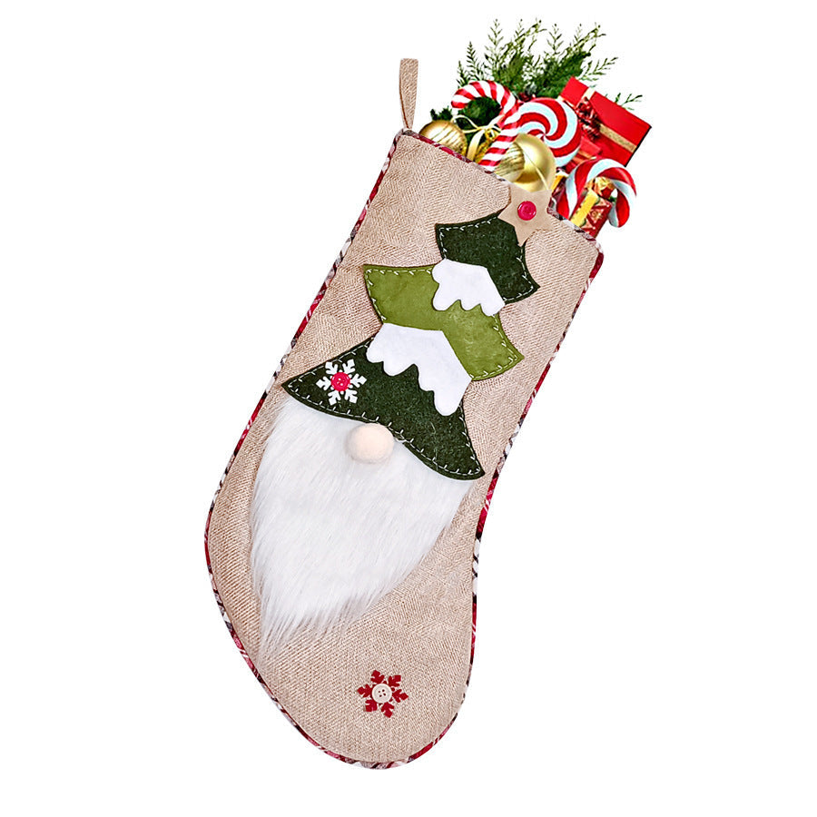 3D Faceless Elf Christmas Stockings - Set of 2 Mantel Decor