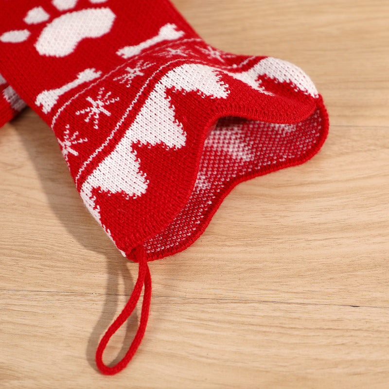 Christmas Bone Stocking Treat Gift Bag for Pet Gifts