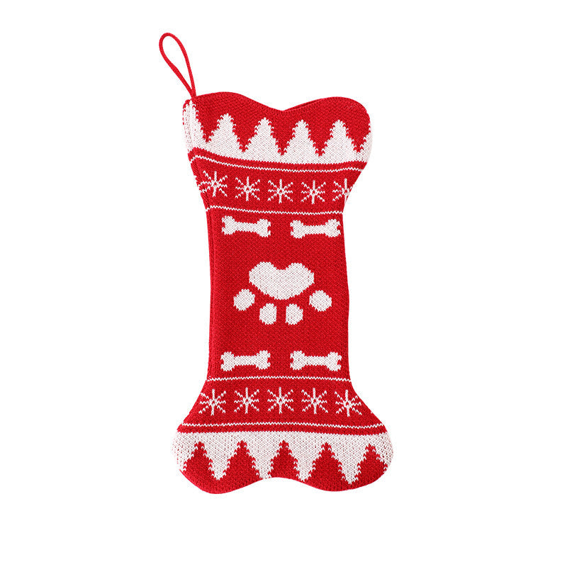 Christmas Bone Stocking Treat Gift Bag for Pet Gifts