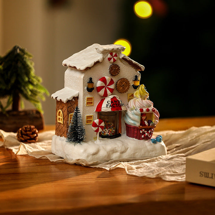 Christmas Candy House Decoration With Cozy Warm Glow