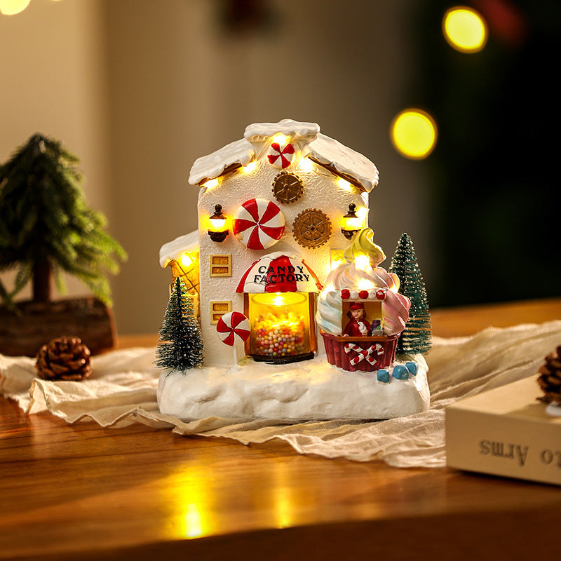 Christmas Candy House Decoration With Cozy Warm Glow
