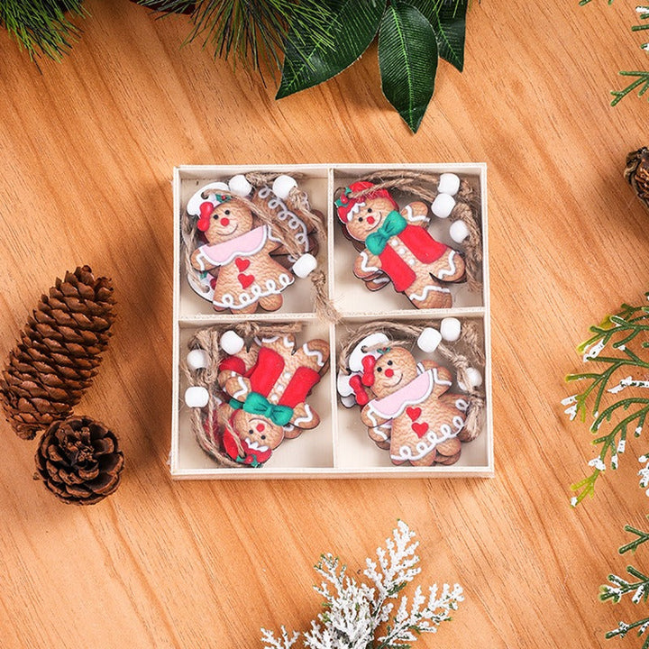 Wooden Christmas Ornaments Set for Cozy Tree Decor