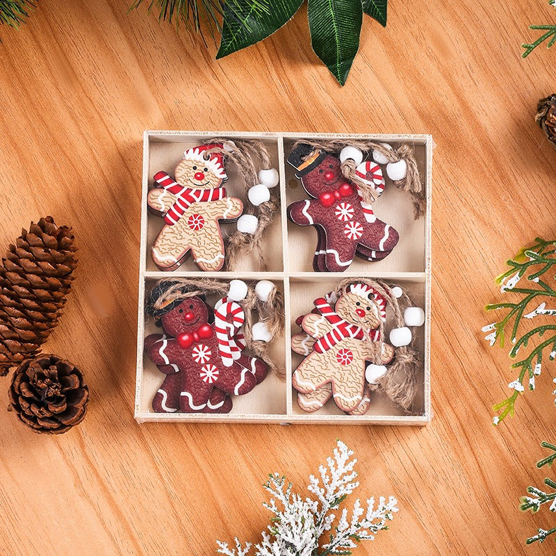 Wooden Christmas Ornaments Set for Cozy Tree Decor